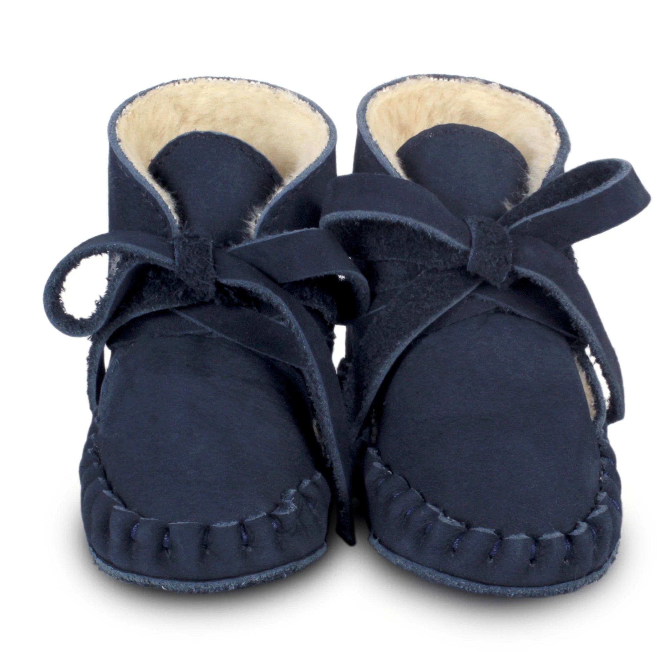 Donsje Lined Baby Boots in Navy. Perfect addition to your BYOB (Build Your Own Basket) 