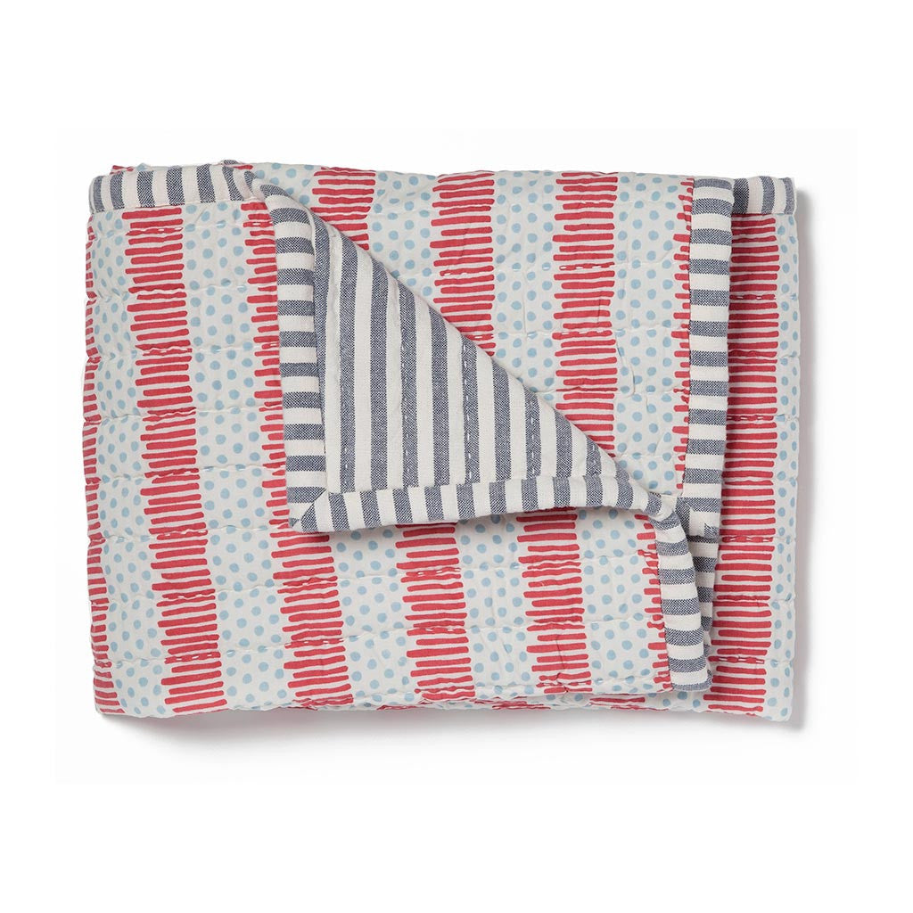 Nursery Quilted Blanket "Blue"