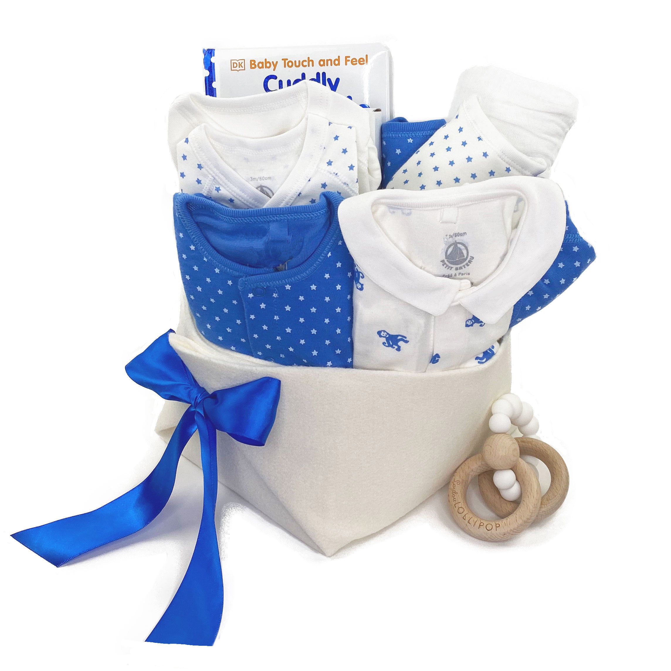 Client Baby Gift Basket Unisex | Blue for Boy or Girl | Huge Welcome Baby  Gifts