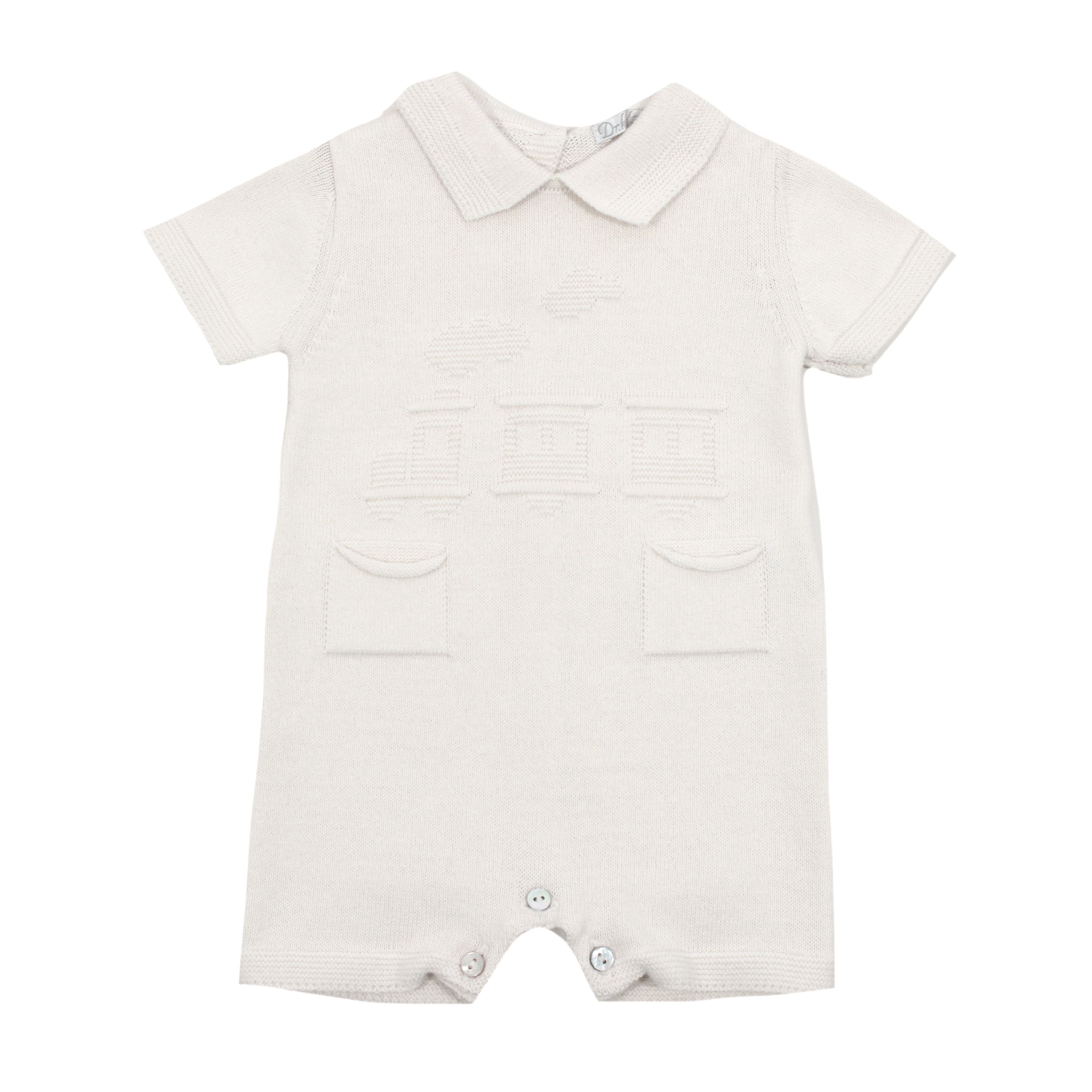Organic Cotton Baby Romper - Natural