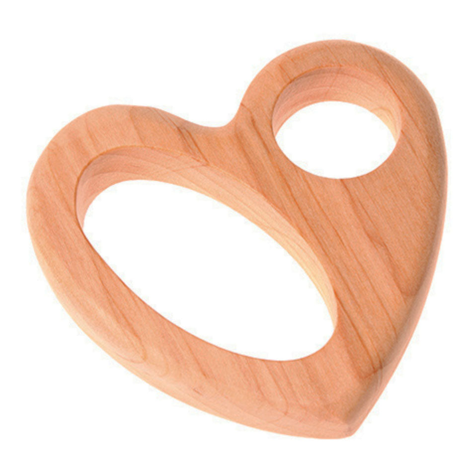 Heart Wooden Baby Teether by Grimm's – Bonjour Baby Baskets