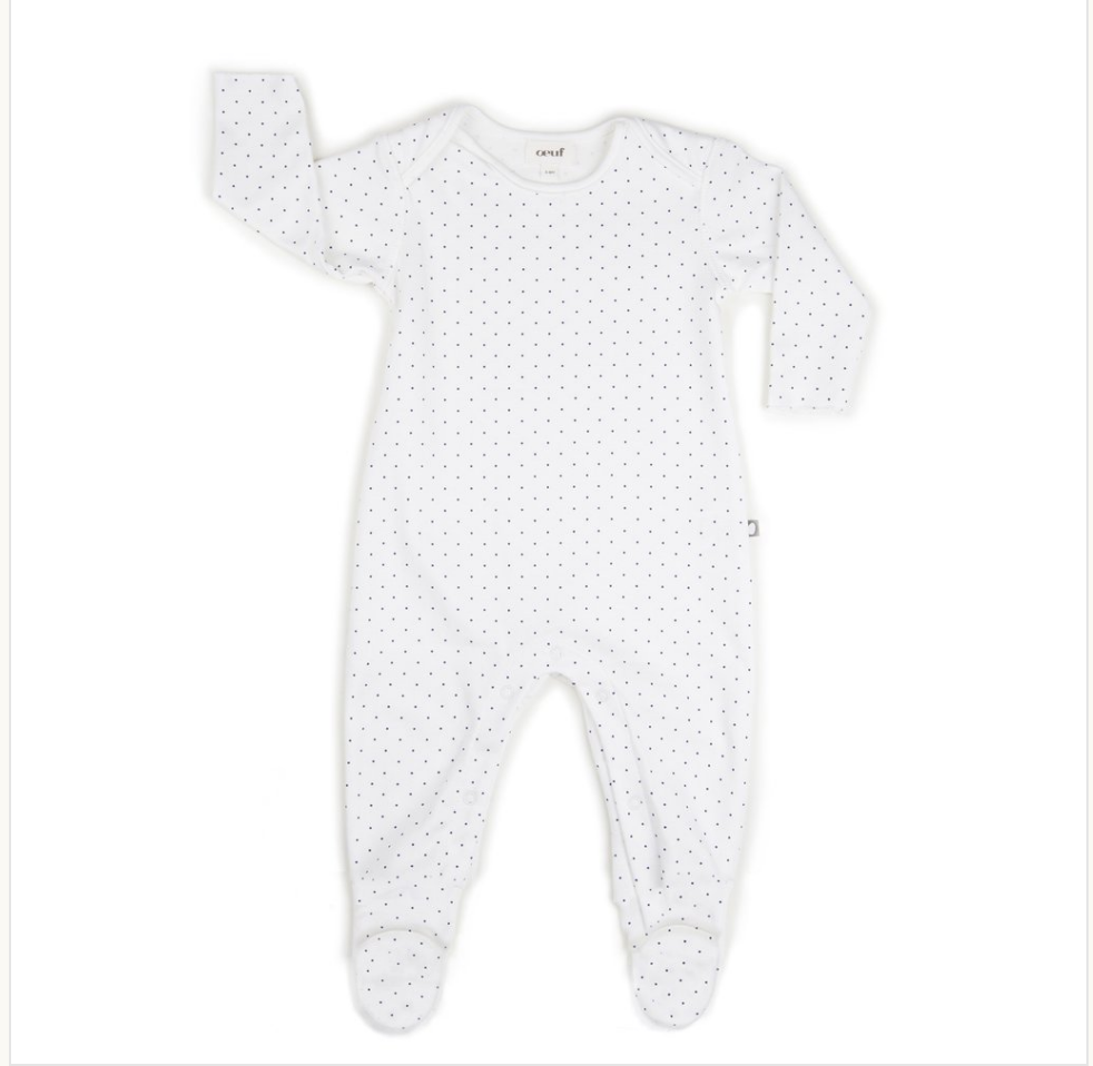 Oeuf Jumper and Bunny Hat White/Indigo Set