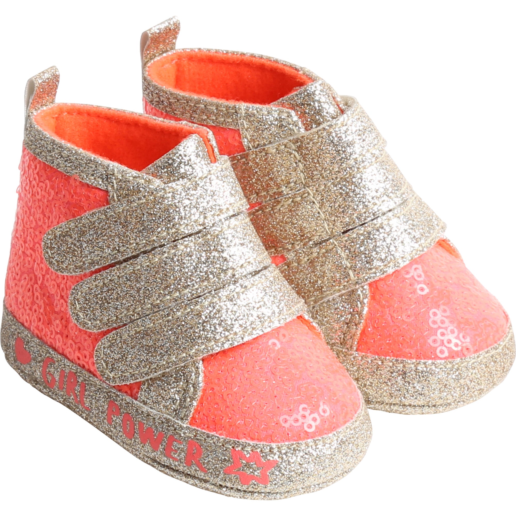 Billieblush baby girl booties with glitter at Bonjour Baby Baskets