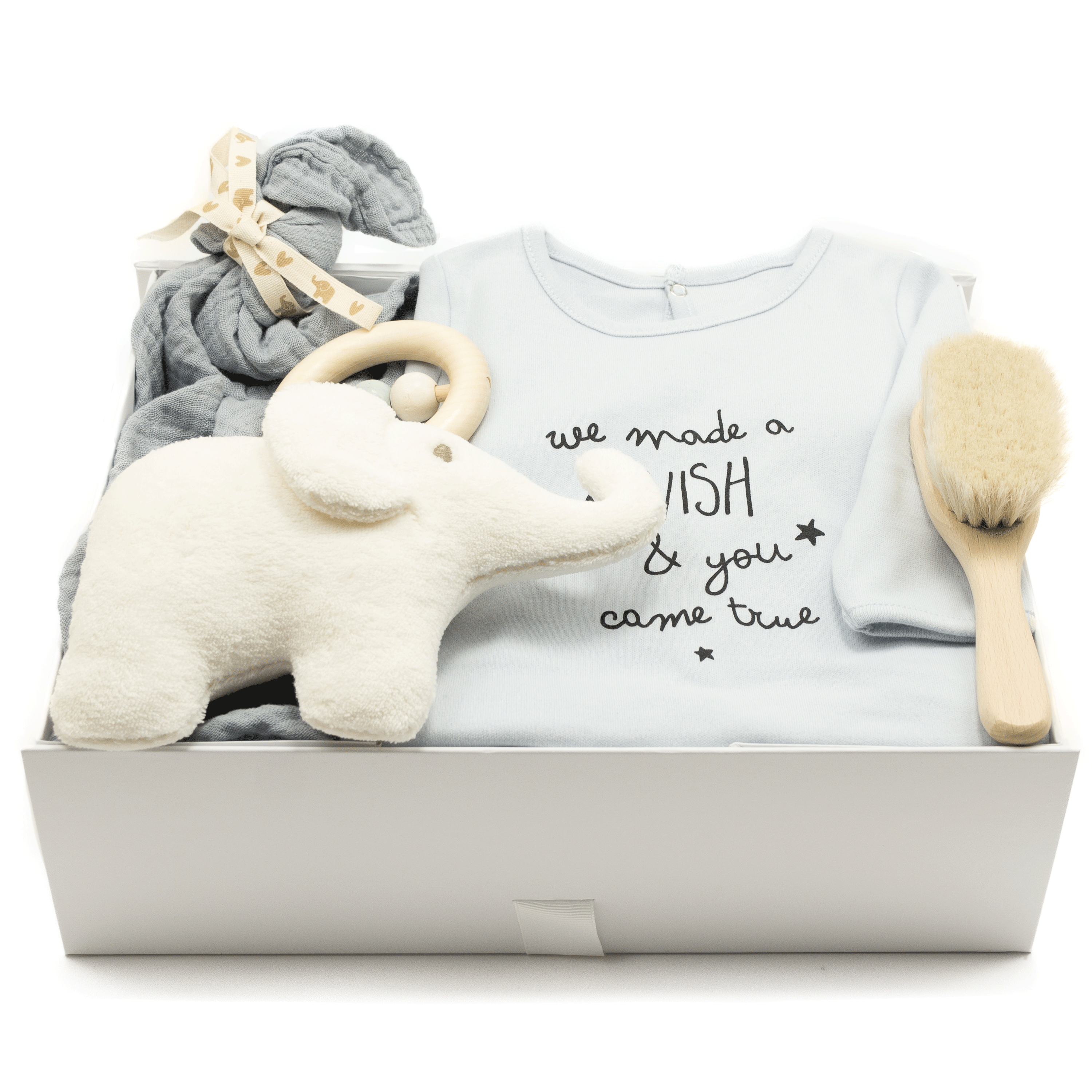Baby boy Gift Box featuring organic products, perfect for your Corporate Baby Gifts 