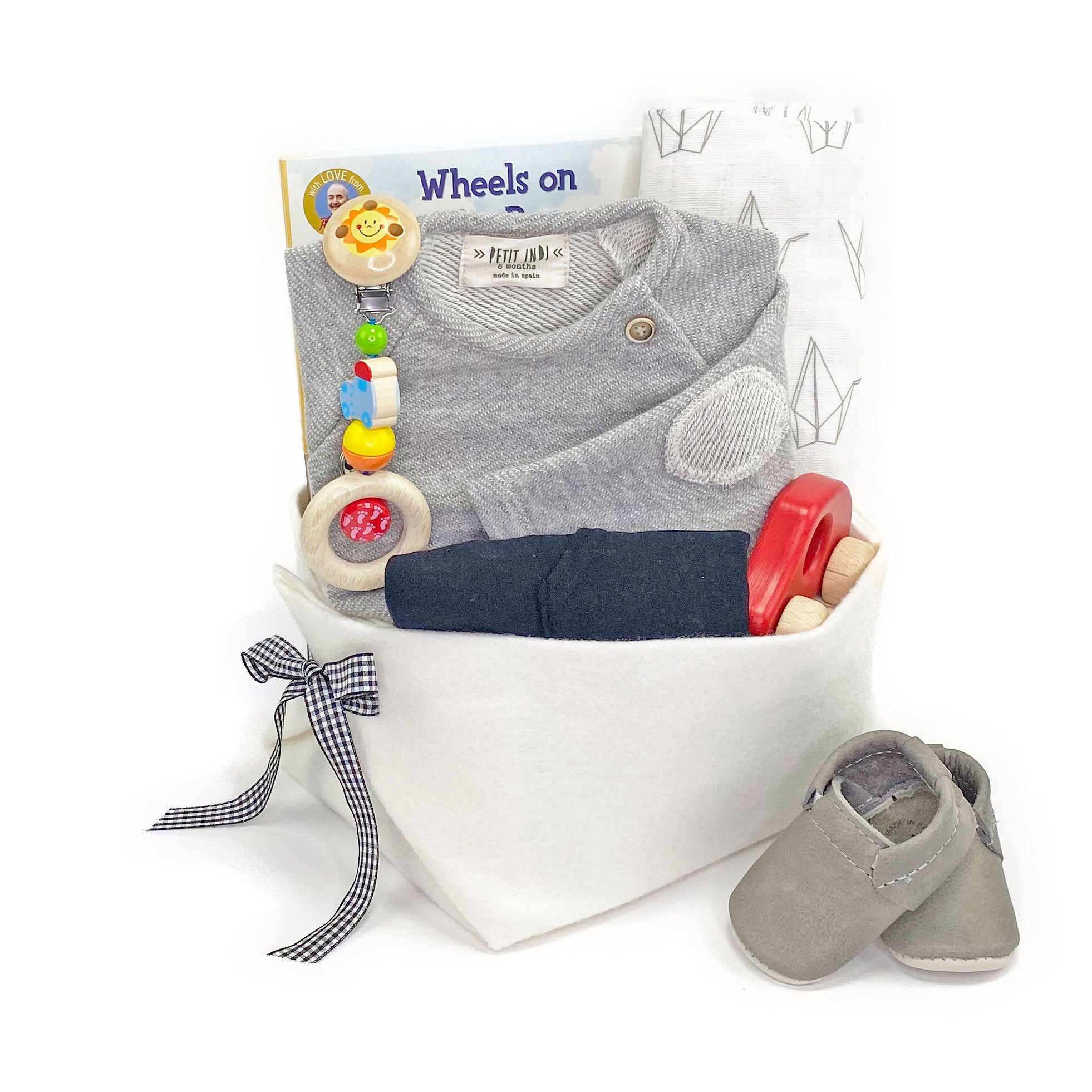 Trendy Baby Gift Basket at Bonjour Baby Baskets, perfect Baby Shower Gift Idea