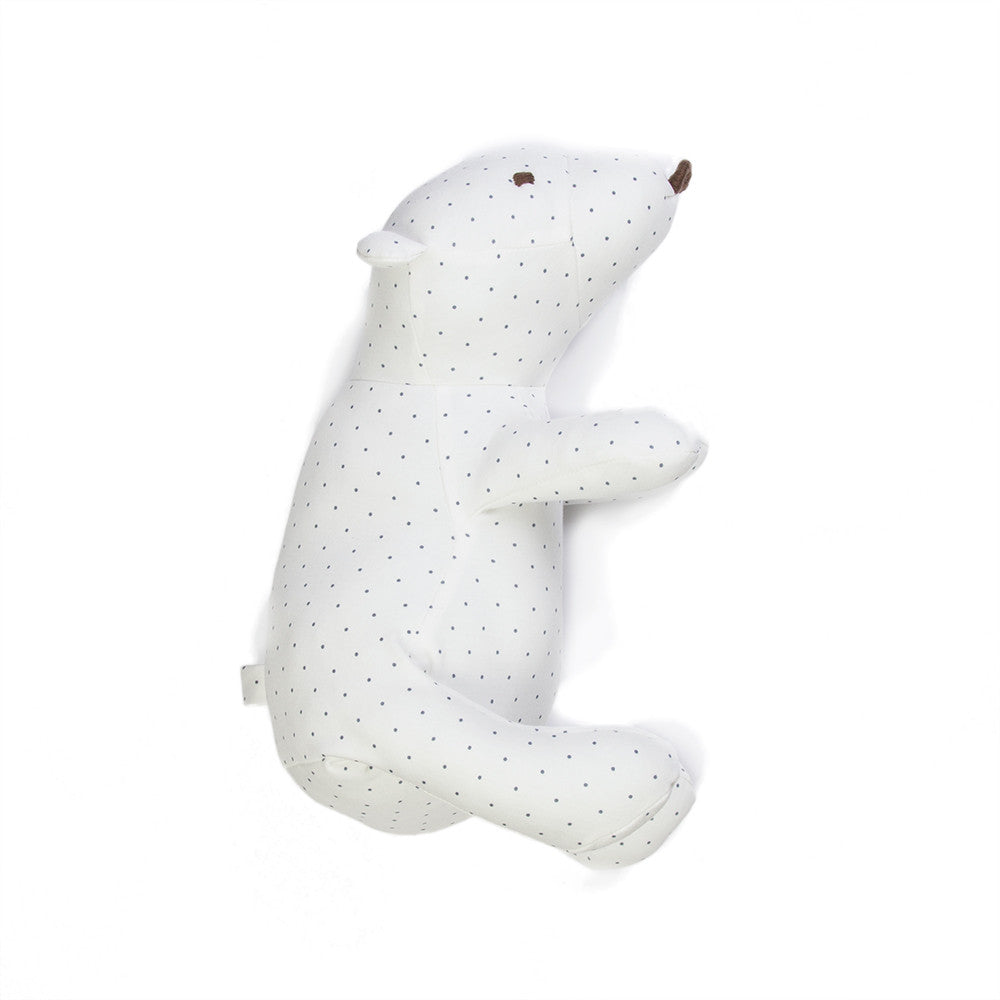 Bear Soft Toy White + Indigo