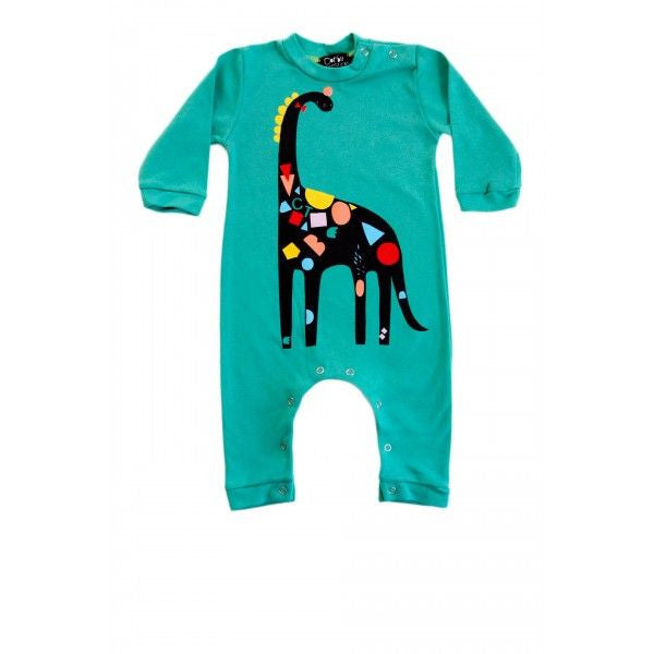 Dino Cotton Romper + Beanie Set