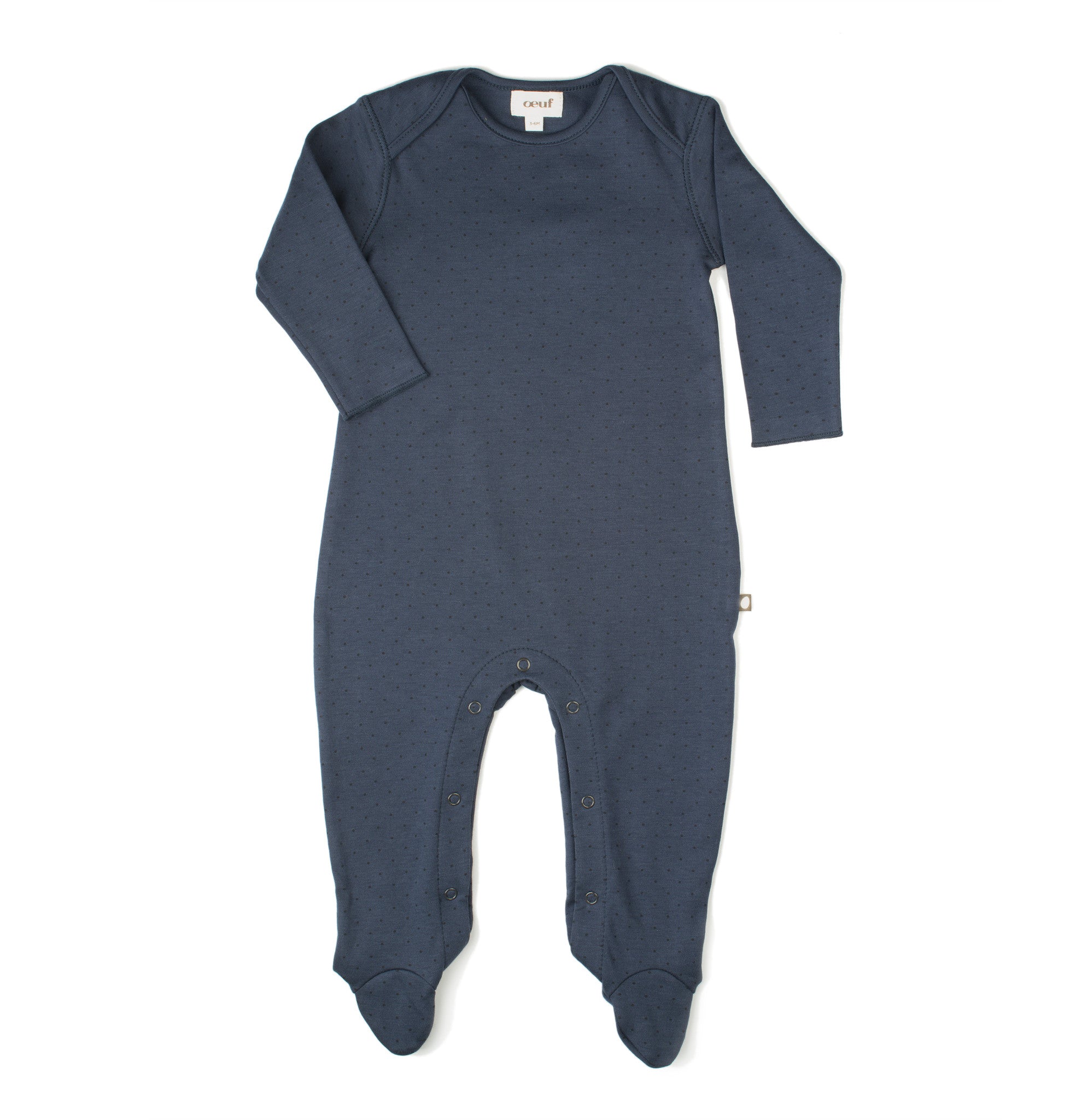 Long Sleeves Footie Jumper Indigo/black