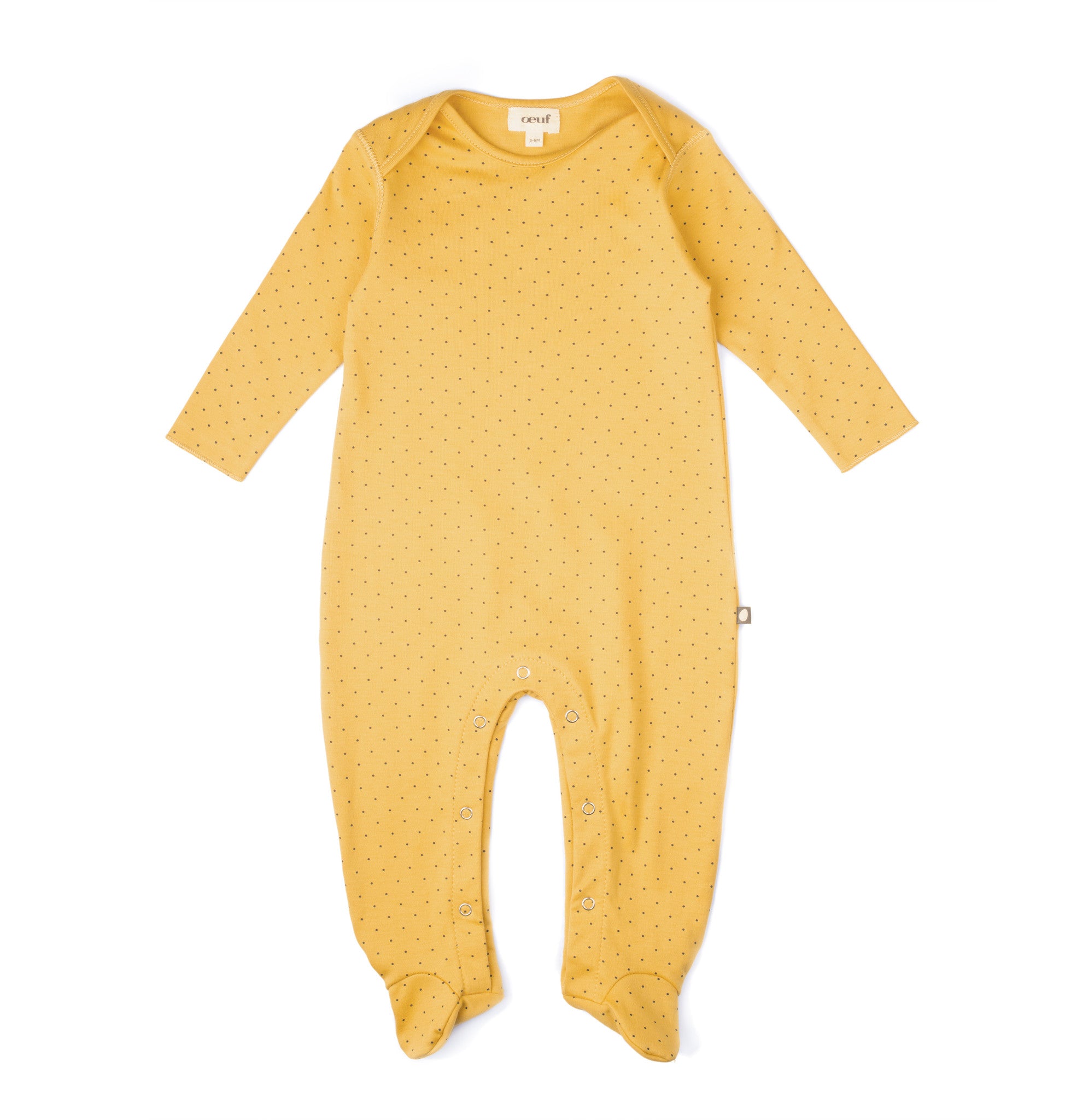 Long Sleeves Footie Jumper Mustard/Indigo