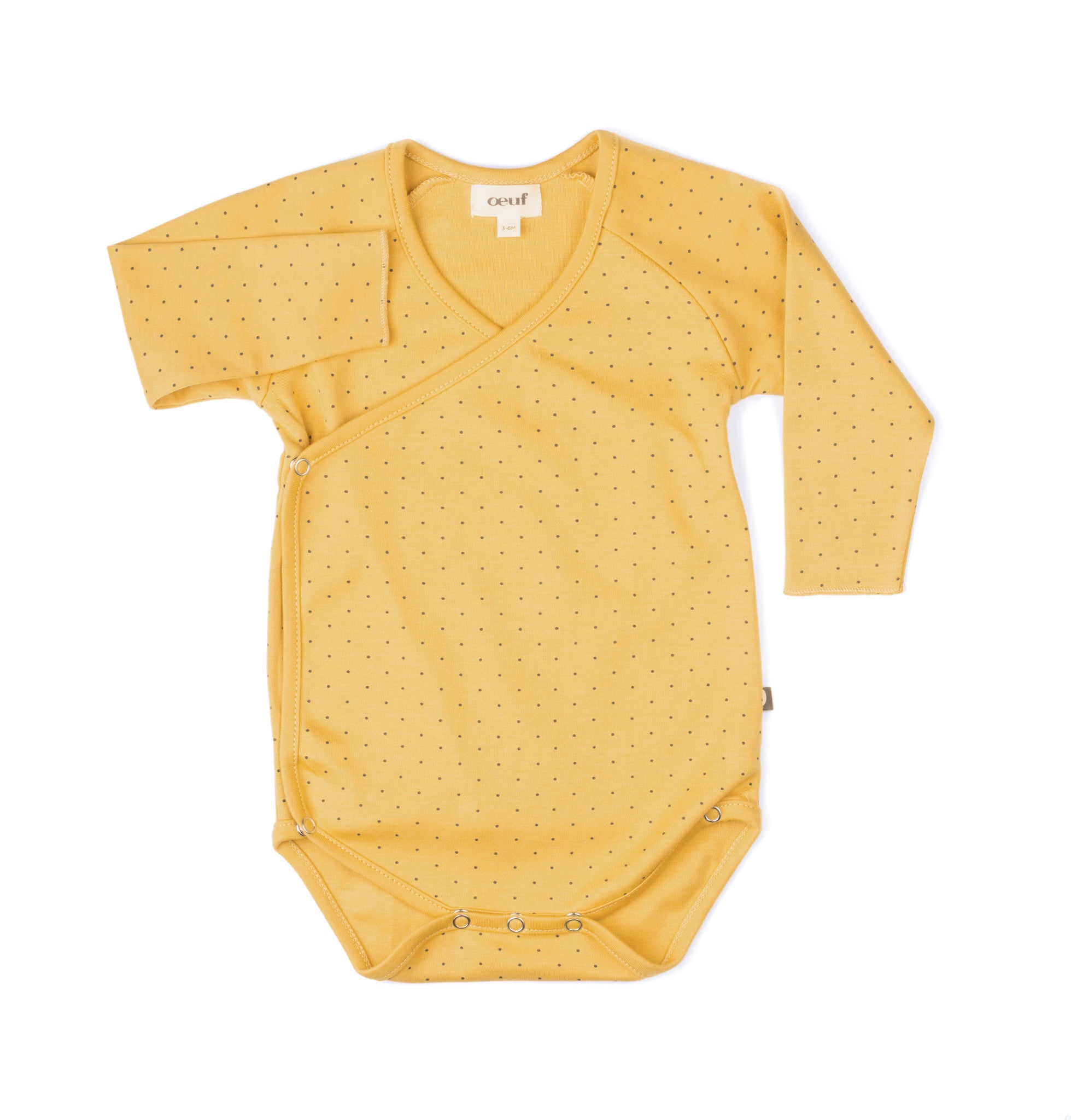 Long Sleeves Kimono Onesie Mustard/Indigo