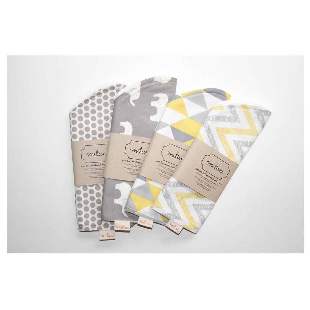 Organic Burp Cloth Elephants