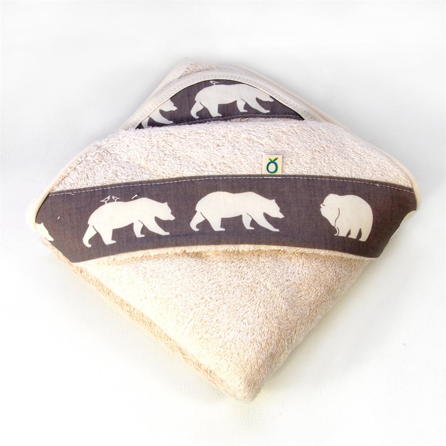 Organic Baby towel with bears. Perfect for your Corporate Baby Gifts and Baby Shower Gift Ideas 