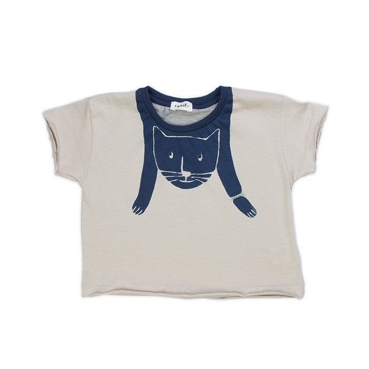 Indigo/Grey Cat Short Sleeves Tee