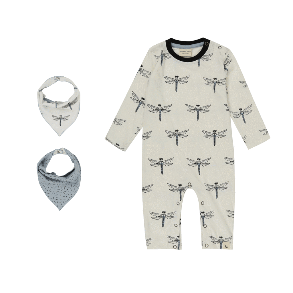 Turtledove Organic cotton romper and bib baby gift