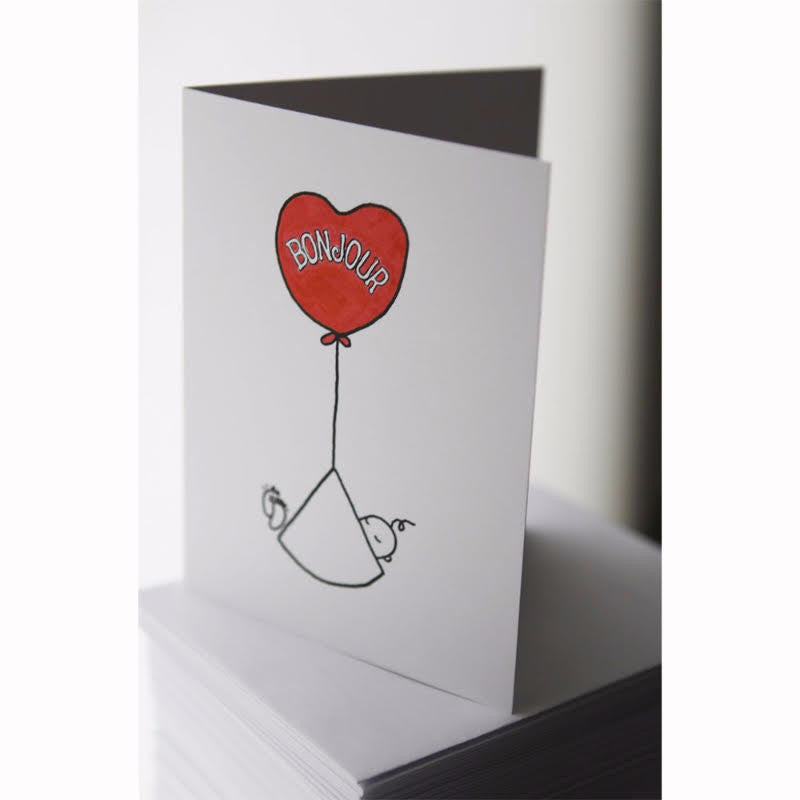 Bonjour Stork Baby Greeting Card